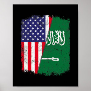 USA - Saudi-Arabien Fahne Männer Frauen Poster