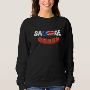 Usa Sausage Hotdog Patriotic American Flag Sweatshirt