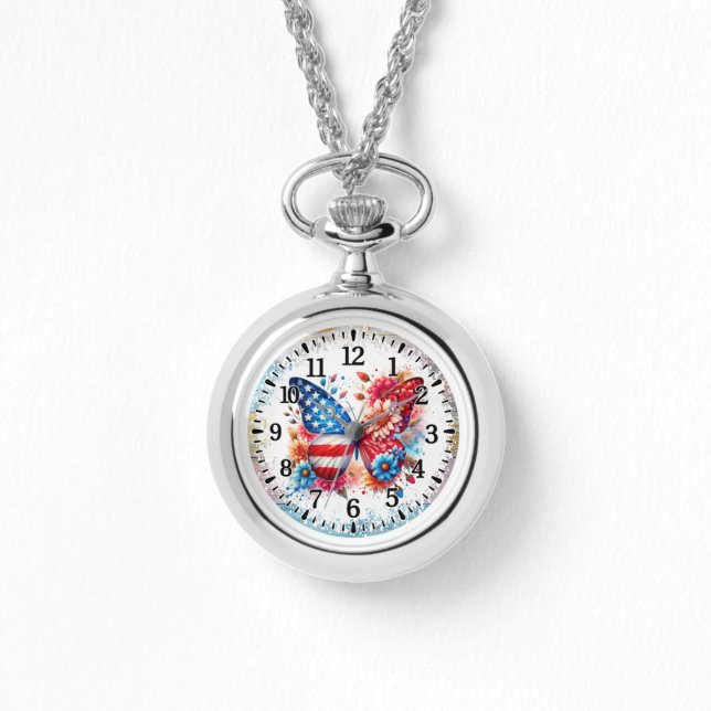 USA Schmetterling Armbanduhr (Vorderseite)