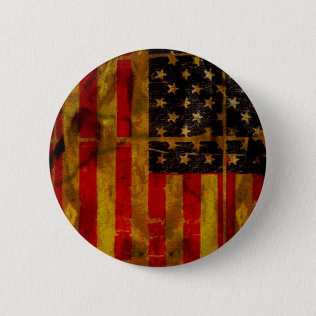 USA-Schmutz-Flagge-Knopf Button (Vorderseite)