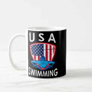 Usa Schwimmteam Sport Athlet Schwimmen Aquatisch Kaffeetasse