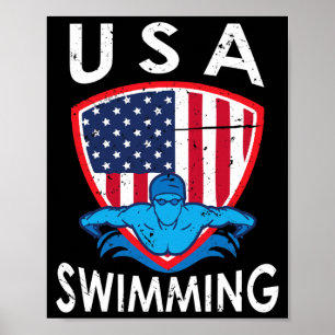 Usa Schwimmteam Sport Athlet Schwimmen Aquatisch Poster