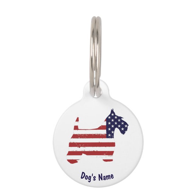 USA Scottie Personalize Haustiermarke (Vorderseite)
