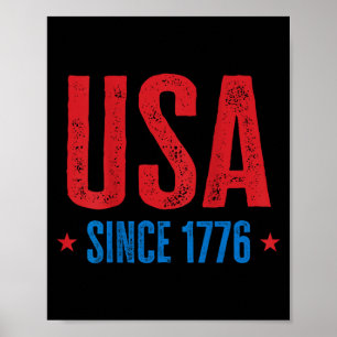 USA Seit 1776 Patriotischer Unabhängigkeitstag Vin Poster