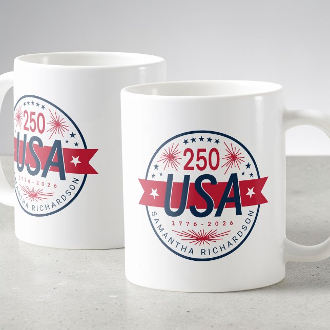 USA-Semiquincentennial 250. Jahrestag Amerikas Kaffeetasse (USA Semiquincentennial America's 250th Anniversary Coffee Mug)