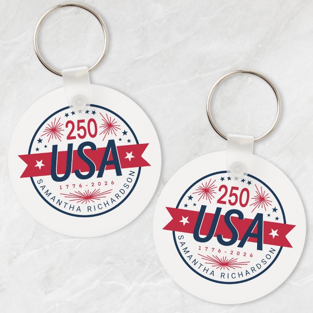 USA Semiquincentennial 250. Jubiläum Amerikas Schlüsselanhänger (USA Semiquincentennial America's 250th Anniversary Keychain)