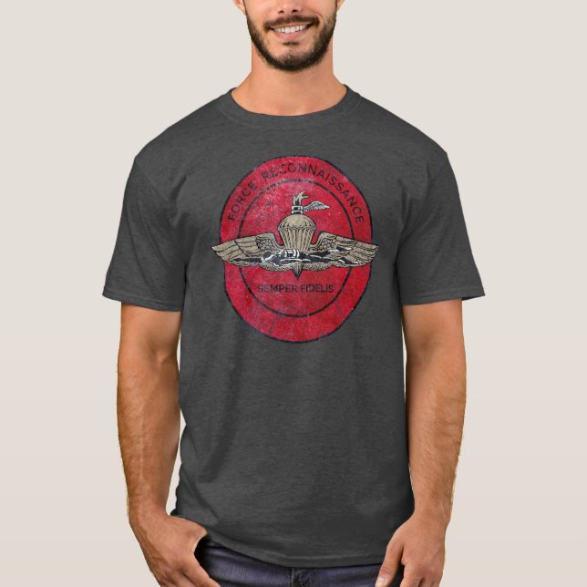 USA Semper Fidelis Vintag Emblem T-Shirt (Vorderseite)