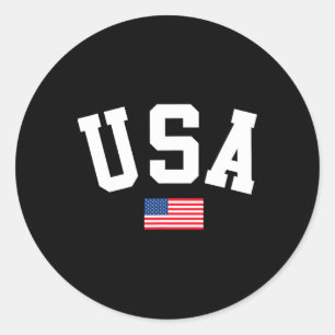 USA-Shirt Männer Frauen Kinder Amerikanische Flagg Runder Aufkleber