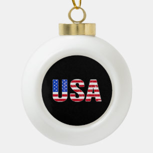 USA Shirt Patriotische amerikanische Flagge Männer Keramik Kugel-Ornament