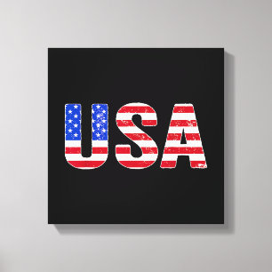 USA Shirt Patriotische amerikanische Flagge Männer Leinwanddruck