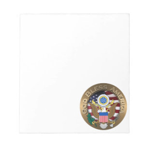 USA Siegel - Gott segne Amerika Notizblock