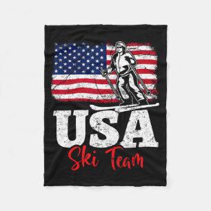 USA-Ski-Team Amerika Skifahren Wintersport Skifahr Fleecedecke