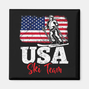 USA-Ski-Team Amerika Skifahren Wintersport Skifahr Magnet