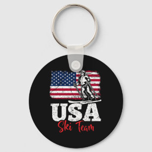 Usa Ski Team Amerika Skifahren Wintersport Usa Ski Schlüsselanhänger