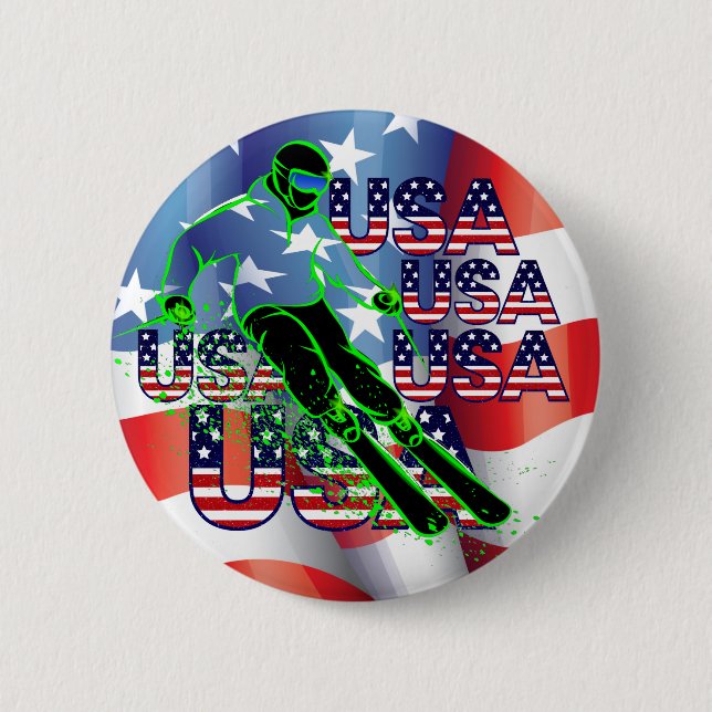 USA SKIING BUTTON (Vorderseite)