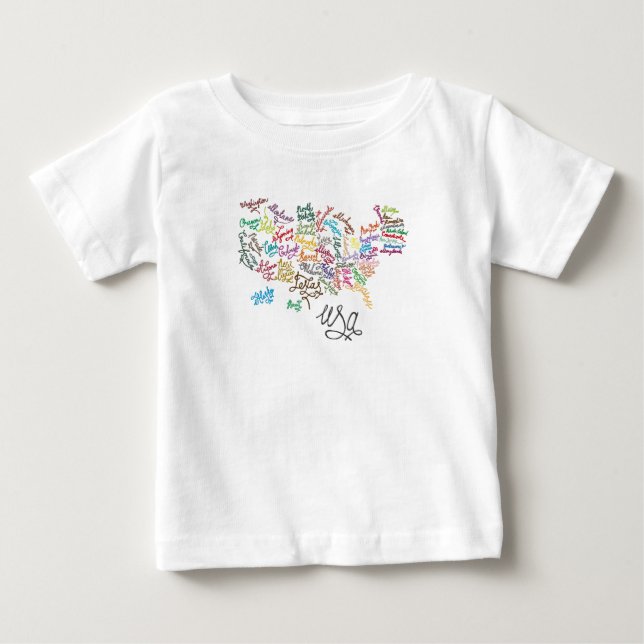 USA-Skript-Textabbildung Baby T-shirt (Vorderseite)