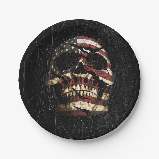 USA Skull Pappteller (Vorderseite)