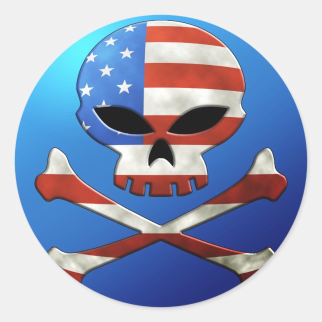USA Skull Sticker (Vorderseite)