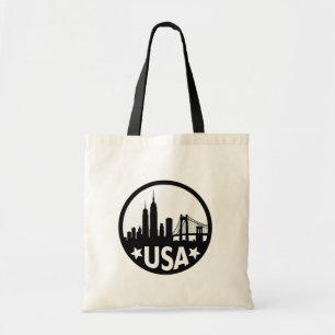 USA Skyline-Silhouette Tragetasche