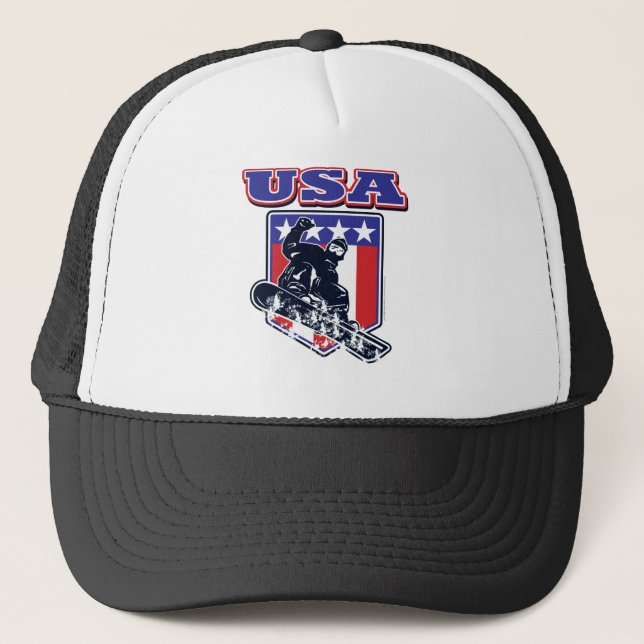 USA Snowboarder Truckerkappe (Vorderseite)
