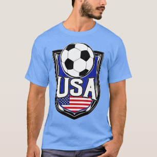 USA Soccer Ball American Flag Football T-Shirt