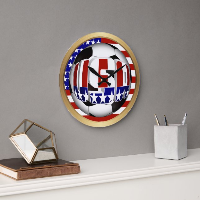 USA Soccer Ball Große Wanduhr (Büro)