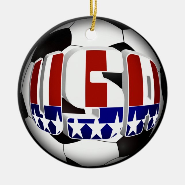 USA Soccer Ball Keramikornament (Vorne)