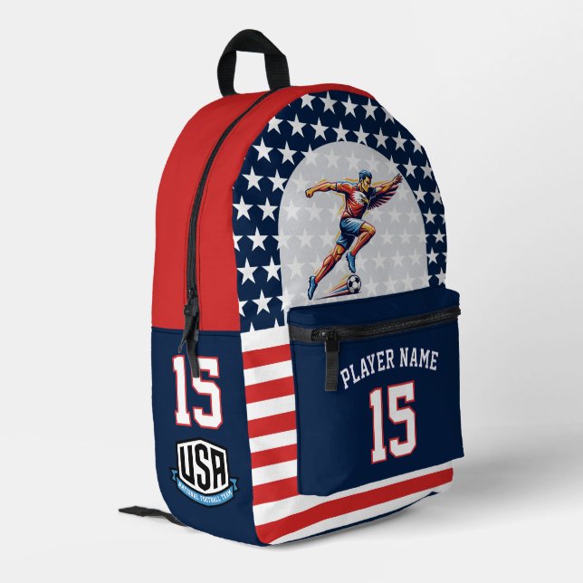 USA Soccer Eagle Athlete Patriotic National Team  Bedruckter Rucksack (Rückseitige Ecke links)