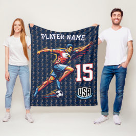 USA Soccer Eagle Athlete Patriotic National Team  Fleecedecke