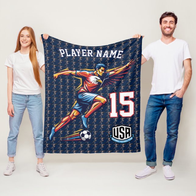 USA Soccer Eagle Athlete Patriotic National Team  Fleecedecke (Beispiel)