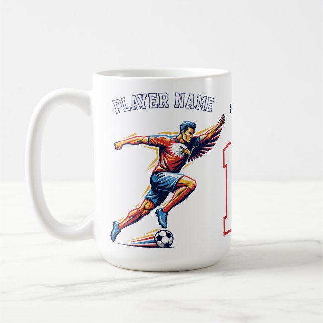 USA Soccer Eagle Athlete Patriotic National Team  Kaffeetasse (Links)