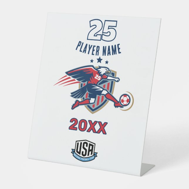 USA Soccer Eagle National Team Patriotic Action Sockelschild (Vorderseite)