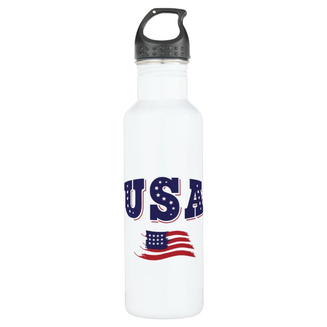 USA Soccer Fan Jersey Shirt American Flag Edelstahlflasche (Vorderseite)