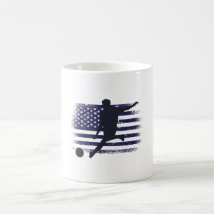 USA Soccer Fan Jersey Shirt American Flag Kaffeetasse
