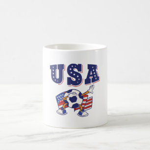 USA Soccer Fan Jersey Shirt American Flag Kaffeetasse
