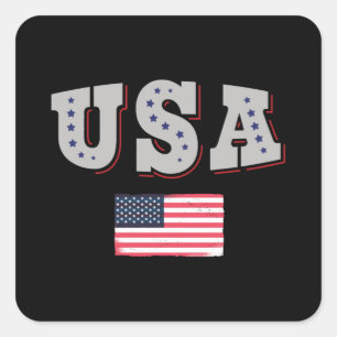 USA Soccer Fan Jersey Shirt American Flag Quadratischer Aufkleber