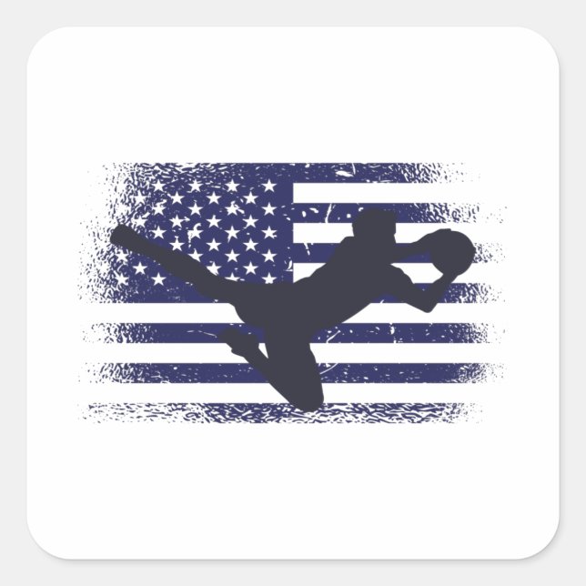 USA Soccer Fan Jersey Shirt American Flag Quadratischer Aufkleber (Vorderseite)
