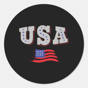 USA Soccer Fan Jersey Shirt American Flag Runder Aufkleber