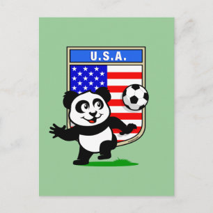 USA Soccer Panda Postkarte