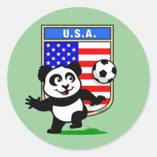 USA Soccer Panda Runder Aufkleber