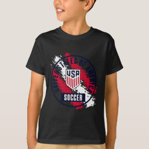 Usa Soccer Retro Paint Grau Usmnt Offiziell Lizenz T-Shirt