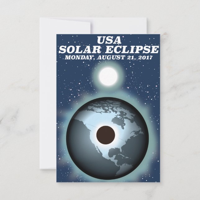 USA Solar Eclipse 2017 Vintage Poster Einladung (Rückseite)
