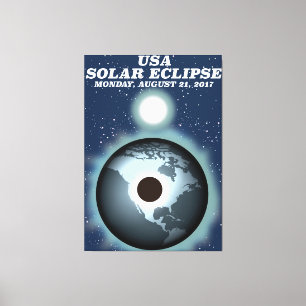 USA Solar Eclipse 2017 Vintage Poster Leinwanddruck