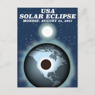 USA Solar Eclipse 2017 Vintage Poster Postkarte