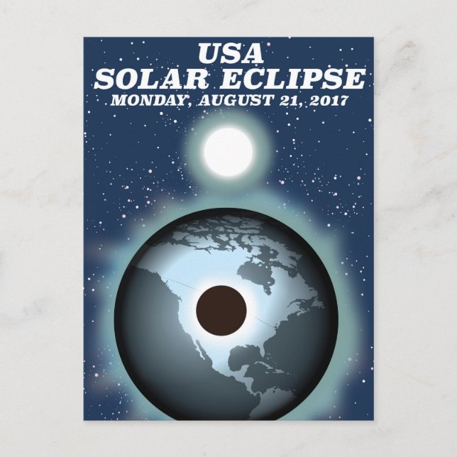USA Solar Eclipse 2017 Vintage Poster Postkarte (Vorderseite)