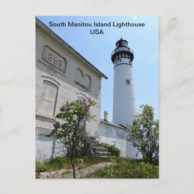 USA South Manitou Island Lighthouse Lake Michigan Postkarte (Vorderseite)