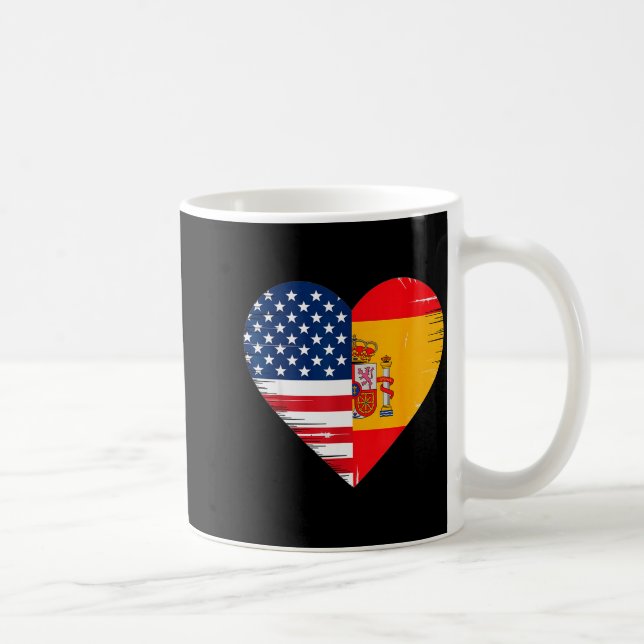 Usa Spain Heart - Dual Citizenship  Kaffeetasse (Rechts)
