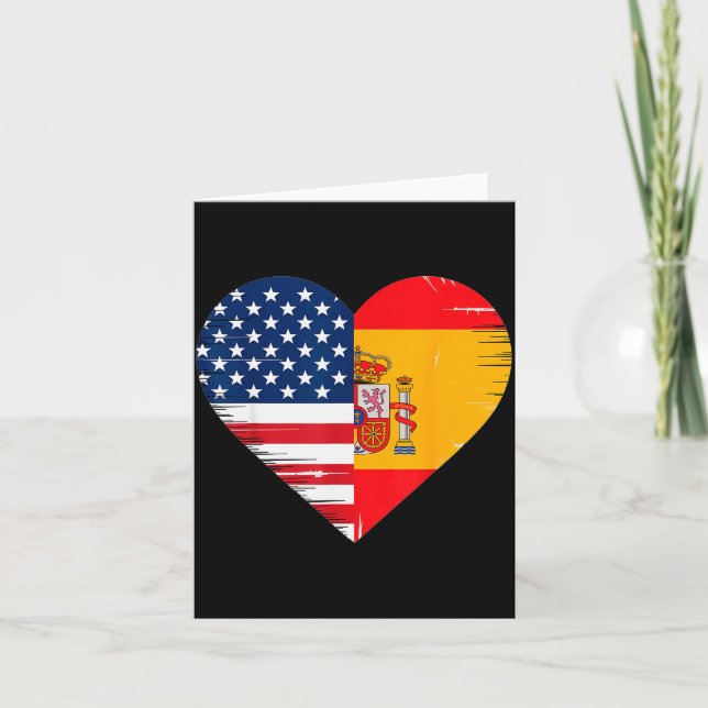 Usa Spain Heart - Dual Citizenship  Karte (Vorderseite)