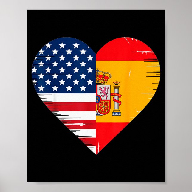 Usa Spain Heart - Dual Citizenship  Poster (Vorne)