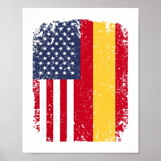 USA - Spanien - Flagge Spaniens Poster (Vorne)